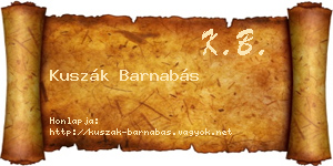 Kuszák Barnabás névjegykártya